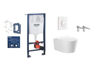 Ugradbeni vodokotlić sa školjkom, daskom i tipkom - GROHE Rapid Everest B. Rimfree & Fresh