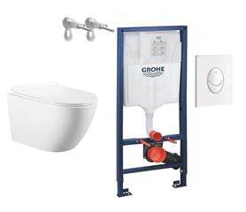 Ugradbeni vodokotlić sa školjkom, daskom i tipkom - GROHE Rapid Everest Rimfree