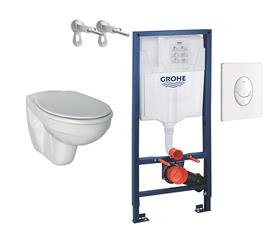 Ugradbeni vodokotlić sa školjkom, daskom i tipkom - GROHE Rapid Ideal Standard Rimfree