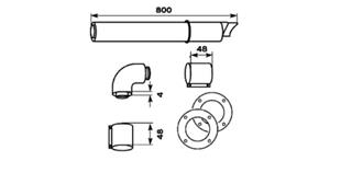 Vaillant oprema za plinske bojlere 60/100 - dimovodni komplet s koljenom 87°