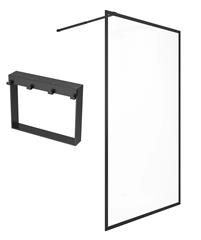 Walk In 100 x 195 cm - Walk In Transparent B-line, crni + polica