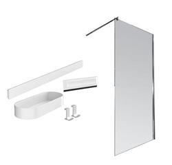 Walk In 100 x 195 cm - Walk In Transparent C-line & Hansgrohe WallStoris