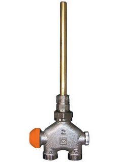 Termostatski ventil s uronskom cijevi 1/2"-3/4" - HERZ VUA-40, okomiti, ravni, za dvocijevno gr.