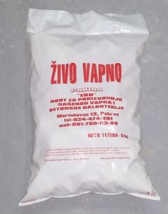 Živo vapno 5 kg, u pvc vreći